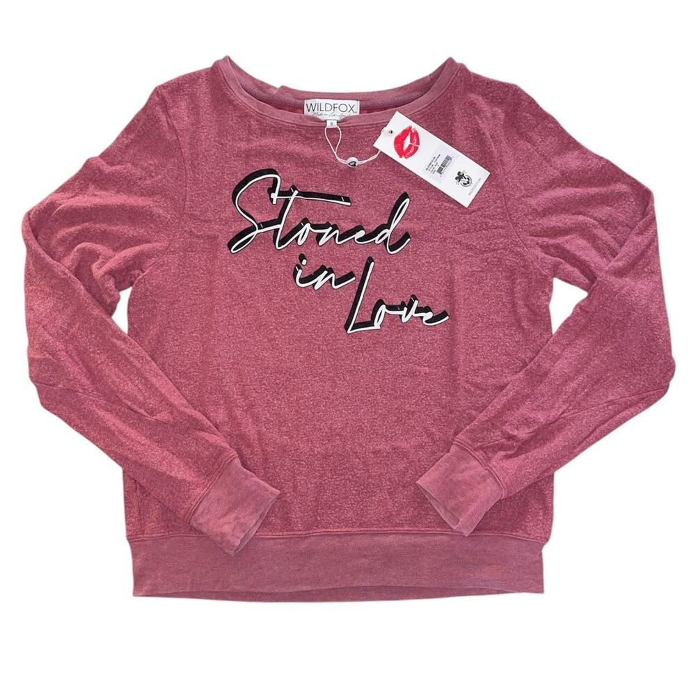 Wildfox Stoned in Love Graphic Baggy Jumper Top size Small
